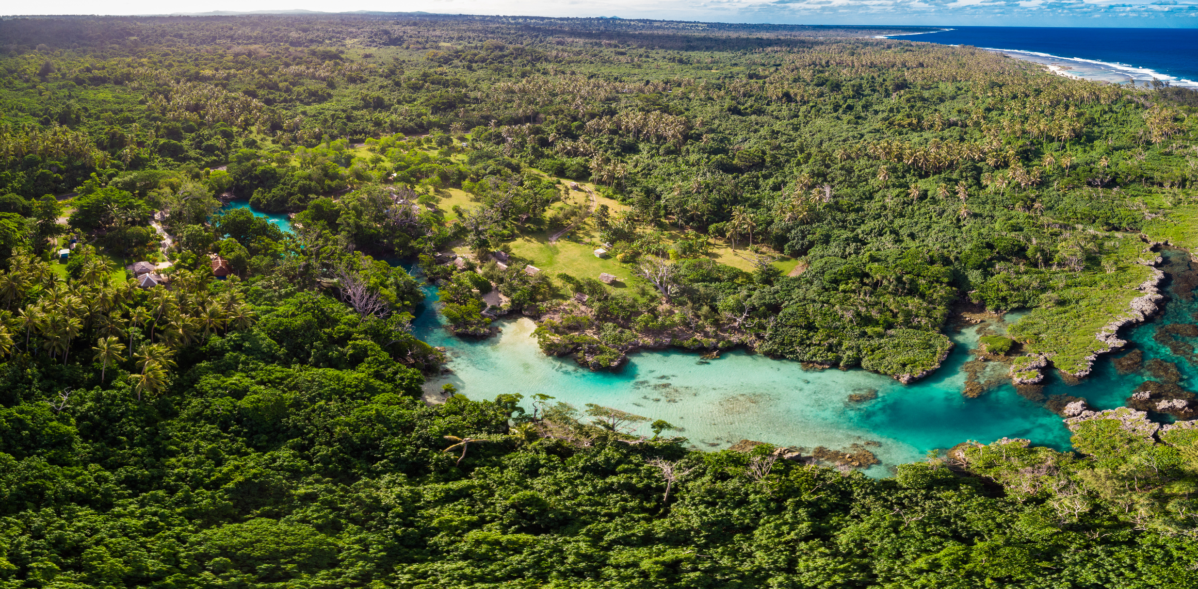 The Blue Lagoon from drone, Port Vila, Efate, Vanuatu